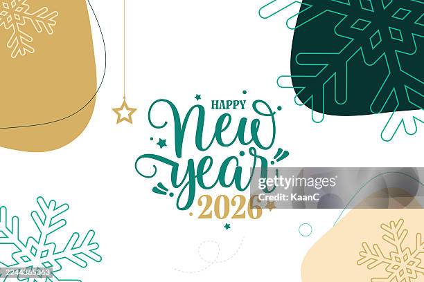 bildbanksillustrationer, clip art samt tecknat material och ikoner med 2026 happy new year. greeting card, banner, poster. vector illustration. - nyårsafton