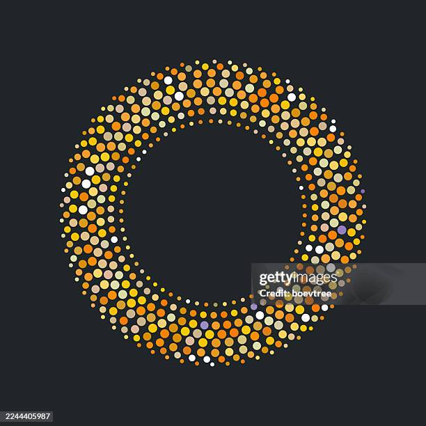 half tone dots ring texture icon pattern - circe logo stock illustrations