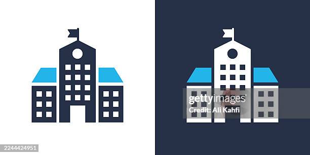 school glyph solid icon. solid icon that can be applied anywhere, simple, pixel perfect and modern style. - teacher empty classroom stock illustrations