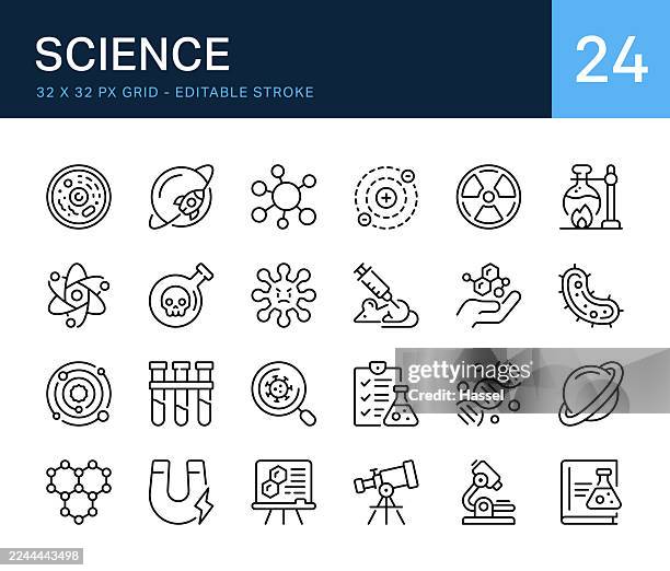 science line icons - animal testing stock illustrations