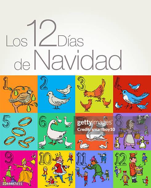 illustrations, cliparts, dessins animés et icônes de les 12 jours de noël (en espagnol) - danseuse espagnole