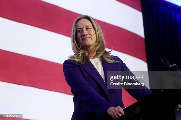 Representative Mikie Sherrill, Democratic gubernatorial candidate for New Jersey, during an election night event in East Brunswick, New Jersey, US,...
