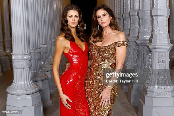 Kaia Gerber and Cindy Crawford attend the 2025 LACMA Art+Film Gala at Los Angeles County Museum of Art on November 01, 2025 in Los Angeles,...