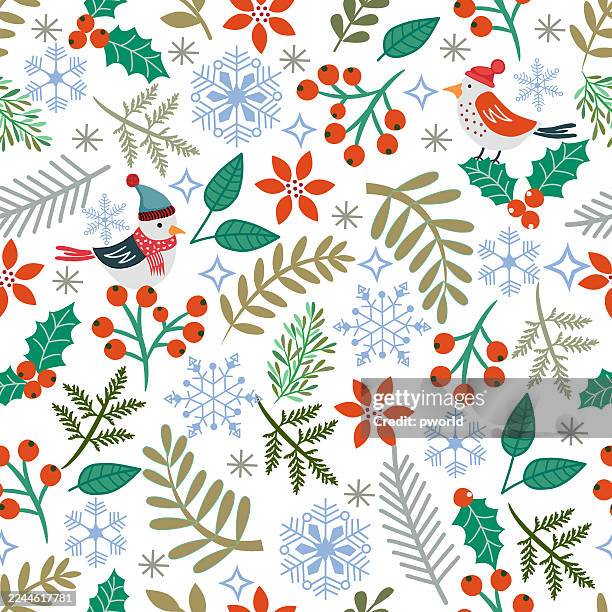 christmas seamless pattern . - frost flowers stock illustrations