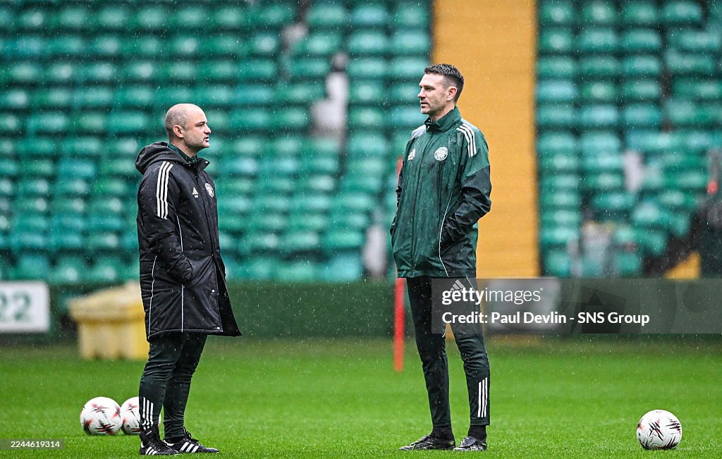 Celtic FC Training Session And Press Conference - UEFA Europa League 2025/26 League Phase MD4