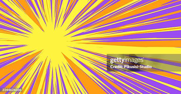ilustraciones, imágenes clip art, dibujos animados e iconos de stock de fondo de emoción de explosión de cómic retro, fondo de explosión de estrellas cómico vibrante con rayos dinámicos. - galaxia-starburst