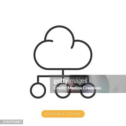 Distributed Cloud Network icon. Editable stroke thin line icon Distributed Cloud Network icon. Editable stroke thin line icon