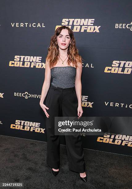 Kiernan Shipka attends the Los Angeles premiere of "Stone Cold Fox" at The London West Hollywood at Beverly Hills on November 02, 2025 in West...