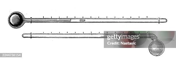 rutherford's maximum and minimum thermometer - fahrenheit stock illustrations