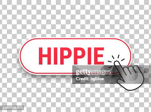 Hippie - 3D click web button with hand cursor on blank background Hippie - 3D click web button with hand cursor on blank background