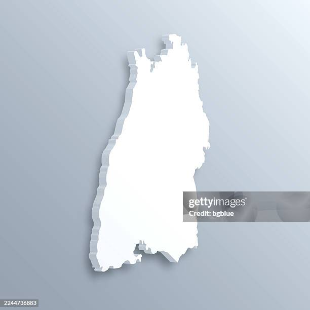 baden-wurttemberg 3d map on gray background - stuttgart stock illustrations