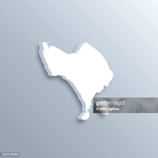 bali 3d map on gray background - denpasar stock illustrations