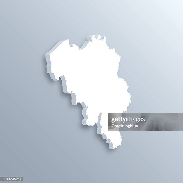 belgium 3d map on gray background - brussels stock illustrations