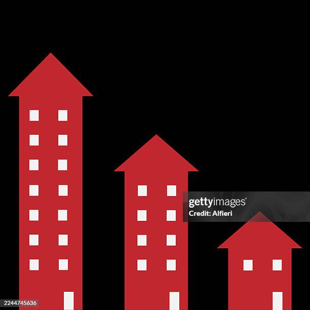 real estate bar graph down - real estate showing stock illustrations