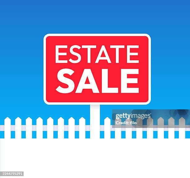 estate sale sign background - yard sale stock illustrations
