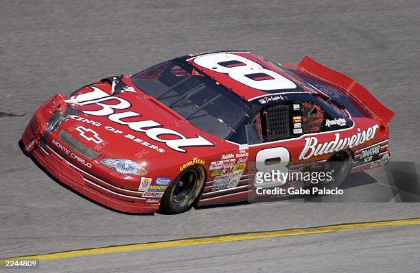The Budweiser Cheverolet driven by Dale Earnhardt Jr., the 2001 winner, was involved in a crash that kept him from winning the Daytona 500 at Daytona...