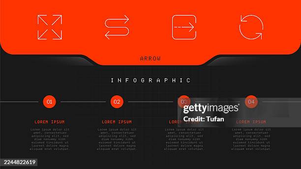 arrow infographic - pixel line perfect - computer arrow stock illustrations