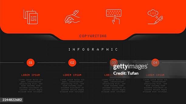 copywriting infographic - pixel line perfect - pixel perfect stock illustrations