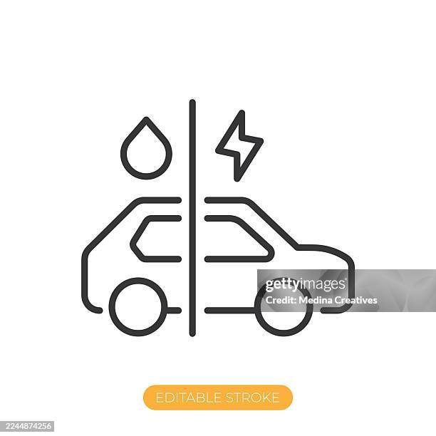 hybrid icon. editable stroke thin line icon - replacement icon stock illustrations