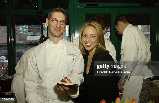 Lauren Glassberg, reporter with WABC-TV, and David Waltuck, Chef of Chanterelle. 2002 fundraising event featuring the area's best restaurants, chefs,...