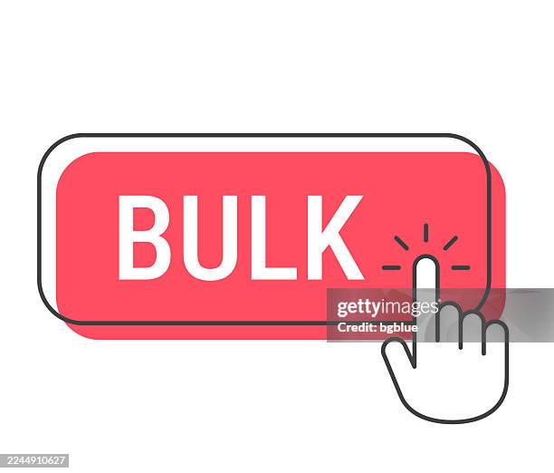 bulk - click button with hand cursor on white background - hand pushing button stock illustrations