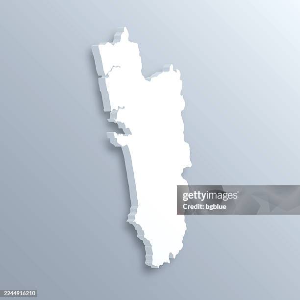 goa 3d map on gray background - goa stock illustrations