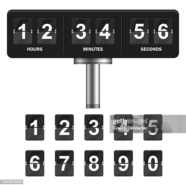 countdown clock display illustration - scoreboard clock stock illustrations
