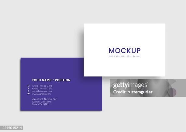 front and back view business card template on gray background - headshot gray background stock illustrations