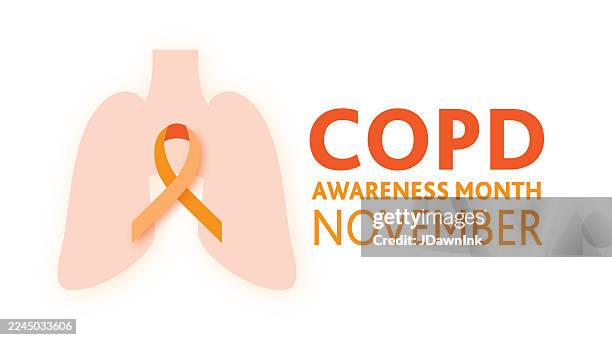 november copd awareness month design template with lungs - copd stock illustrations
