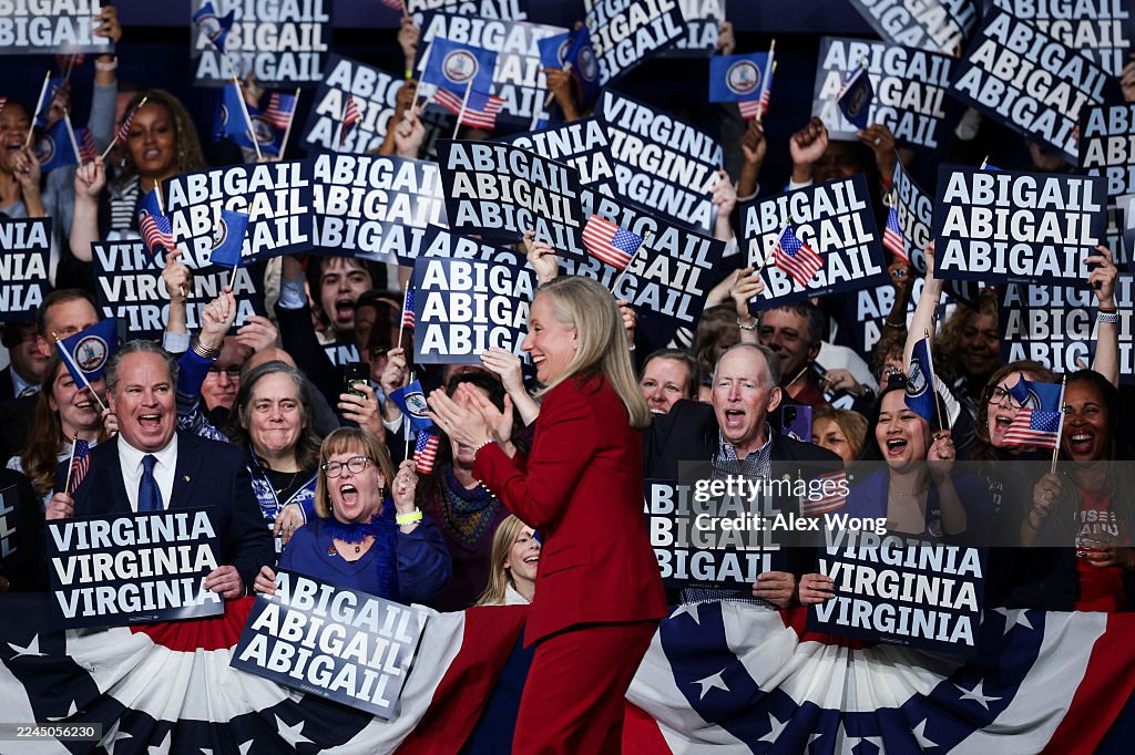 Virginia's Democratic Gubernatorial Candidate Abigail Spanberger Holds Election Night Party In Richmond