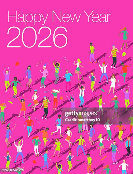 new year 2026 - different people stock illustrations