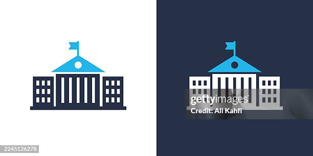 university glyph solid icon. solid icon that can be applied anywhere, simple, pixel perfect and modern style. - higher education vector stock illustrations