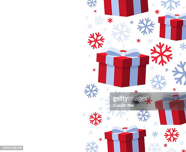 holiday gift boxes shopping sale snow background - mall background stock illustrations