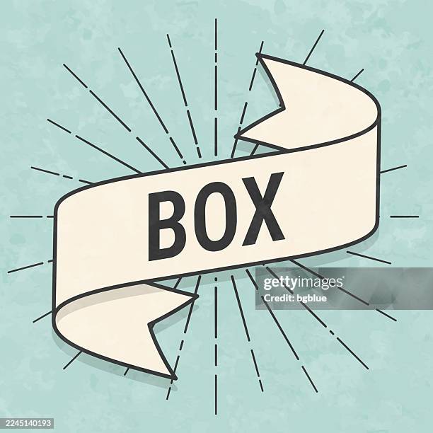 box - banner in retro vintage style - old textured paper - theater box stock illustrations