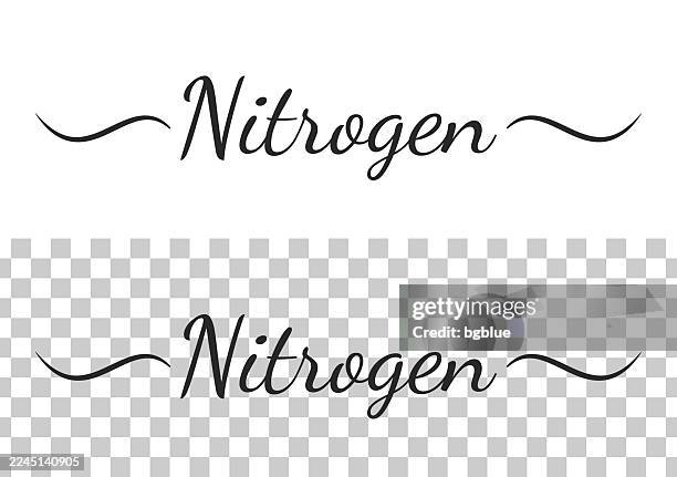 nitrogen - calligraphy text with swashes on blank background - nitrogen stock illustrations