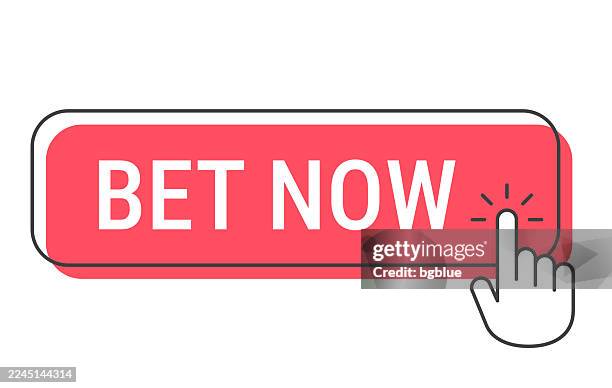 bet now - click button with hand cursor on white background - mouse pointer hand stock illustrations