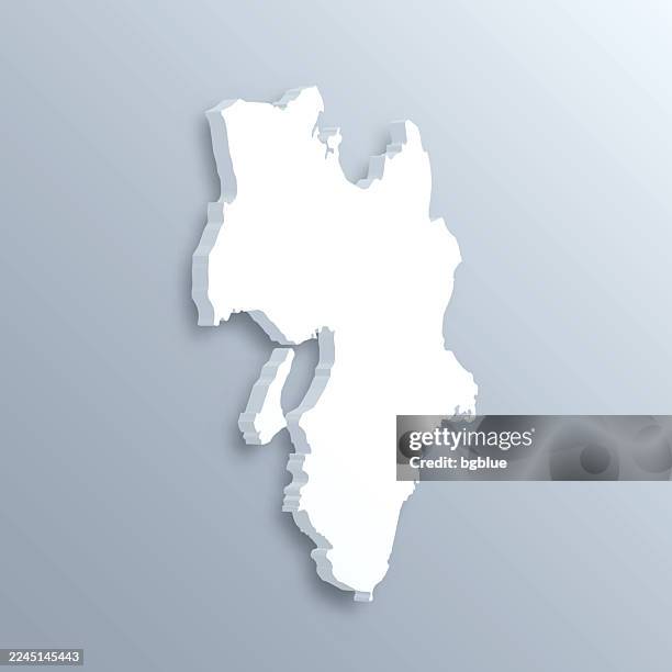 kansai 3d map on gray background - osaka stock illustrations