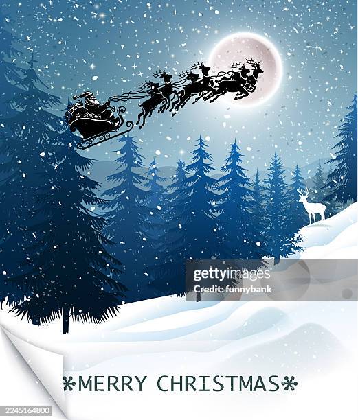 reindeers giving - santa background stock illustrations