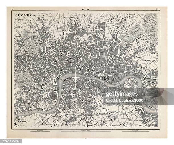 london engraving antique illustration, published 1851 - old map drawing stock illustrations