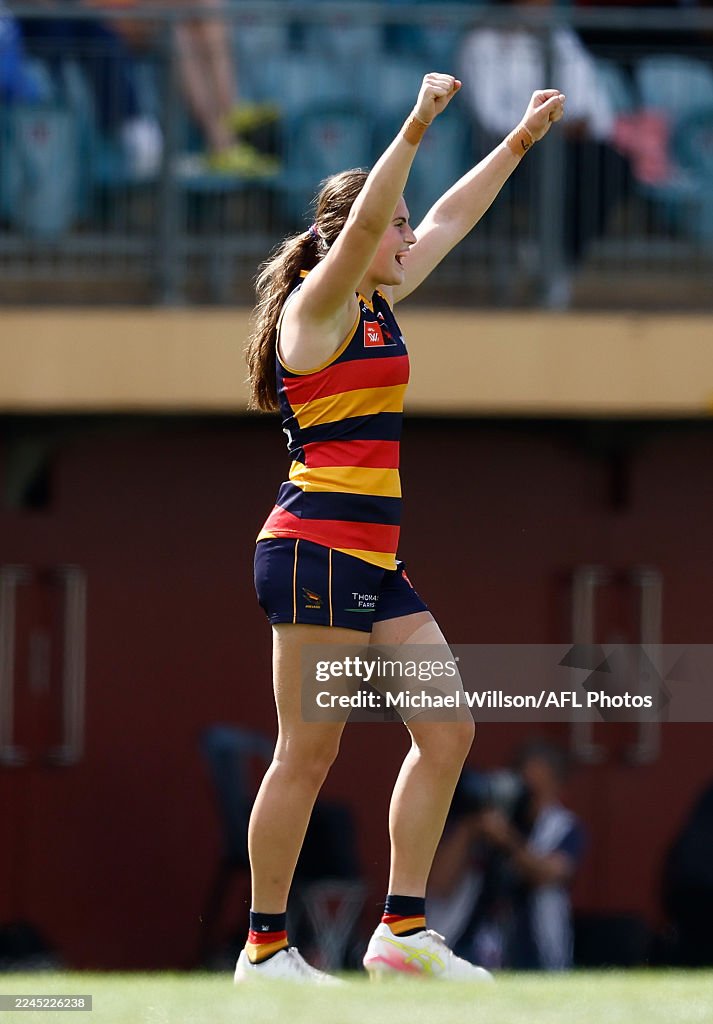 India Rasheed Hmgt India Rasheed of the Crows celebrates during the 2025 AFLW Second ...