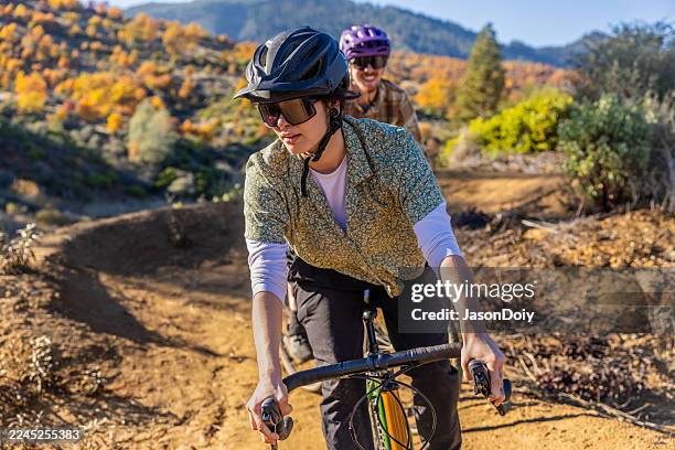 northern california autumn gravel biking - foothills stock pictures, royalty-free photos & images