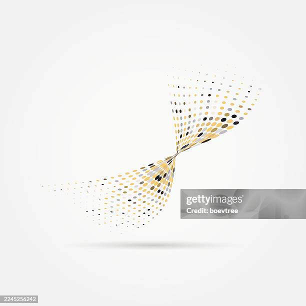 abstract twisted yellow and black half tone dots texture pattern design icon symbol - smooth process icon stock illustrations