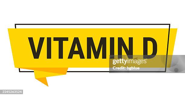 stockillustraties, clipart, cartoons en iconen met vitamin d - yellow speech bubble on white background - vitamine d
