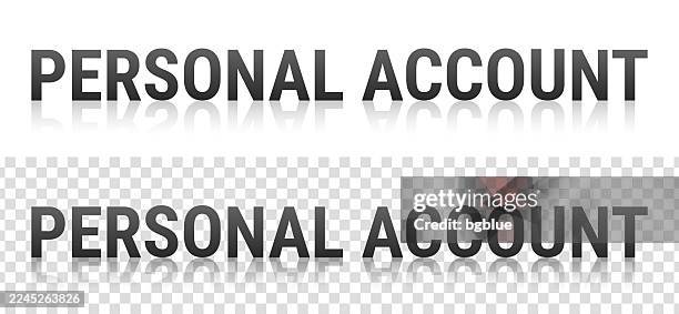 personal account - text with reflection on transparent background - mirror different reflection stock illustrations