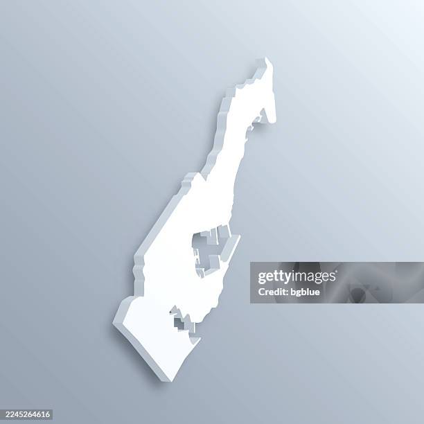 monaco 3d map on gray background - monaco stock illustrations