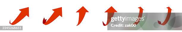 red 3d arrows. - flat 3d shape stock illustrations