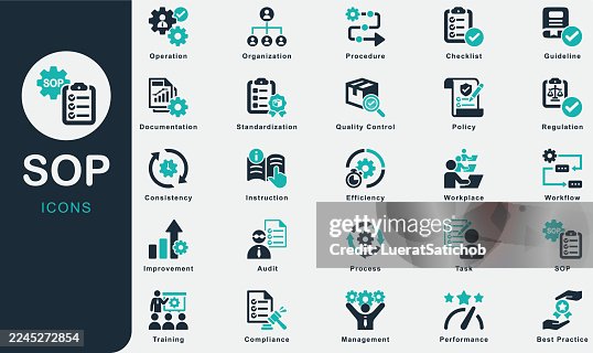 SOP (Standard Operating Procedure) solid icons collection.Containing Workflow, Process, Policy, Regulation, Compliance, Instruction, Guideline, Efficiency, Task, Procedure, Operation, Organization SOP (Standard Operating Procedure) solid icons collection.Containing Workflow, Process, Policy, Regulation, Compliance, Instruction, Guideline, Efficiency, Task, Procedure, Operation, Organization