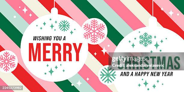 modern christmas greeting banner background - candy cane pattern stock illustrations