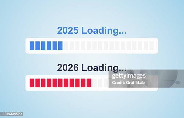future loading timeline 2025 2026 progress bars illustration - progress bar stock illustrations