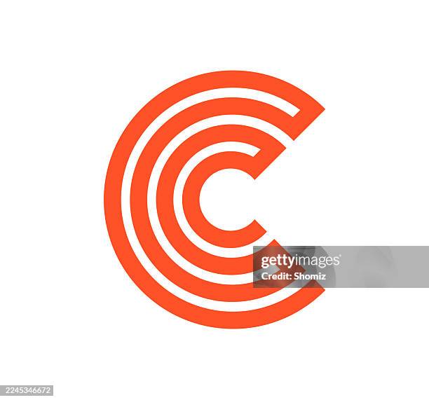 c lines geometric vector logo - letter c stock illustrations